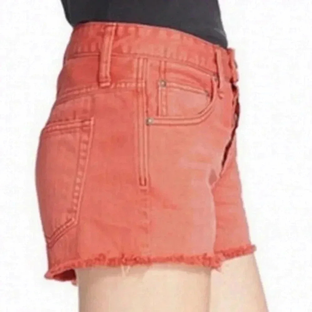 NWT Free People Orange Frayed Shorts - Picture 4 of 6